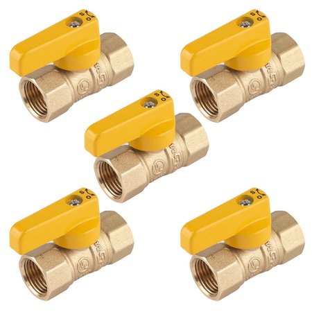 HAUSEN 1/2" Gas Ball Valve FPT Lever HDL, 5PK HA-GB101-5